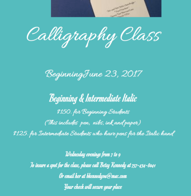 betsy calligraphy class 2